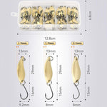 30 pezzi/scatola Esca rotante stagnata Attrezzatura da pesca Esca rigida Esca rotante biomimetica, Gold 2.5g, Gold 3.5g, Gold 5g, Silver 2.5g, Silver 3.5g, Silver 5g
