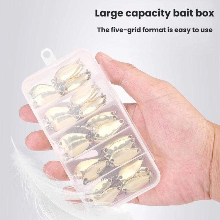 30 pezzi/scatola Esca rotante stagnata Attrezzatura da pesca Esca rigida Esca rotante biomimetica, Gold 2.5g, Gold 3.5g, Gold 5g, Silver 2.5g, Silver 3.5g, Silver 5g