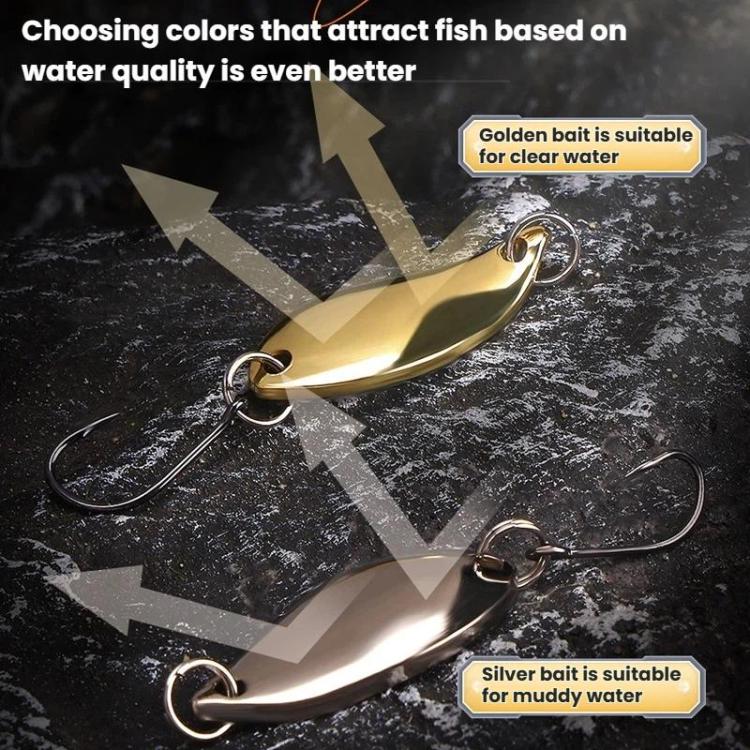 30 pezzi/scatola Esca rotante stagnata Attrezzatura da pesca Esca rigida Esca rotante biomimetica, Gold 2.5g, Gold 3.5g, Gold 5g, Silver 2.5g, Silver 3.5g, Silver 5g