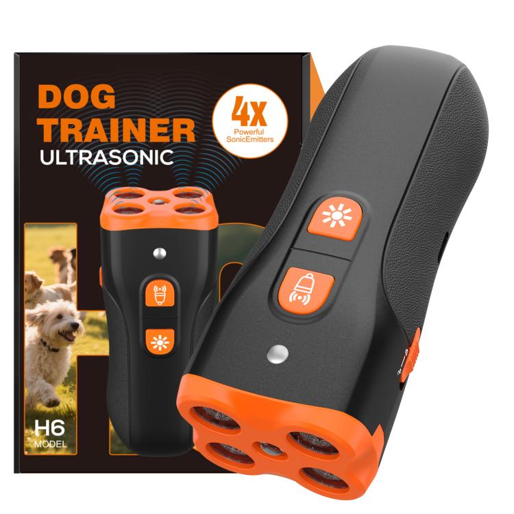 Dispositivo portatile a ultrasuoni per allontanare e fermare l'abbaio dei cani.