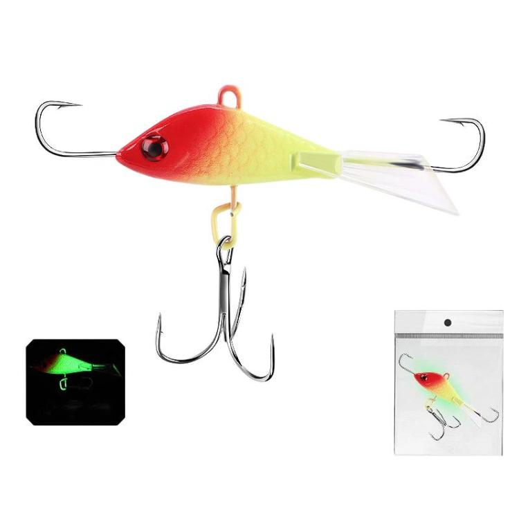Esca bilanciata per pesca sul ghiaccio, modello B, 7,4 cm, 15 g, piccola esca metallica a forma di pesce foraggio.