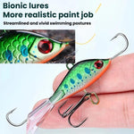 Esca bilanciata per pesca sul ghiaccio, modello B, 7,4 cm, 15 g, piccola esca metallica a forma di pesce foraggio.