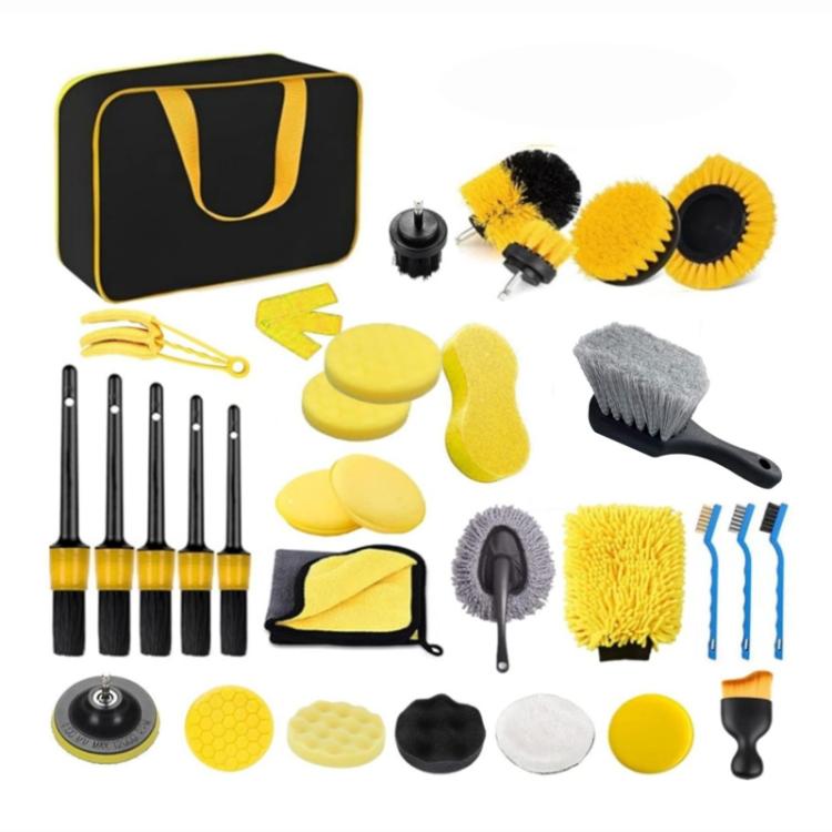 Kit pulizia auto 32 pezzi con panno, spugna e spazzola
