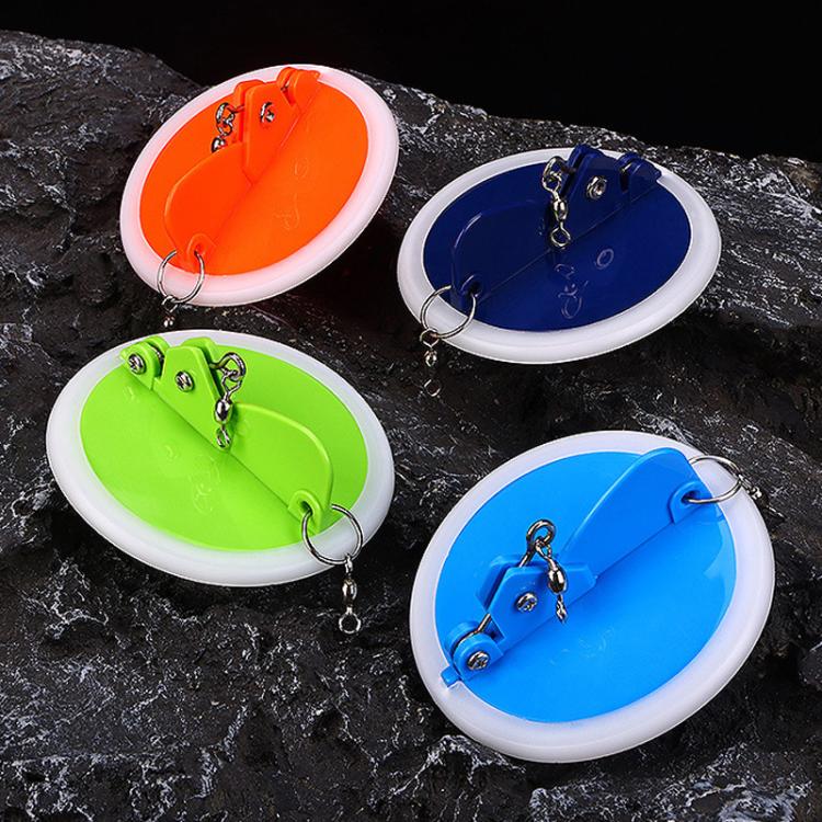 Disco da traina in ABS con connettore luminoso, attrezzatura da pesca, pesca in barca, pesca in acqua salata, accessori, Small Green, Small Orange, Small Dark Blue, Large Green, Large Orange, Large Dark Blue