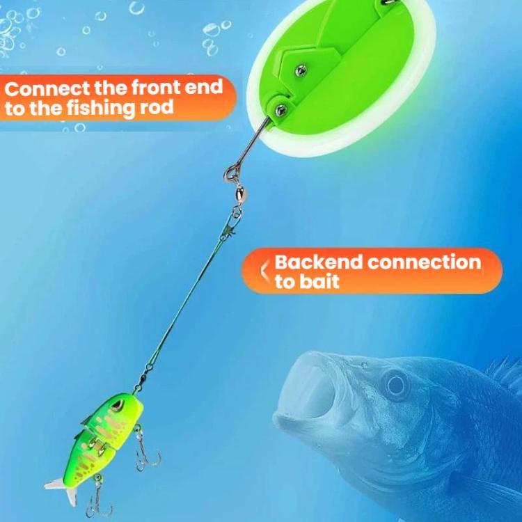 Disco da traina in ABS con connettore luminoso, attrezzatura da pesca, pesca in barca, pesca in acqua salata, accessori, Small Green, Small Orange, Small Dark Blue, Large Green, Large Orange, Large Dark Blue