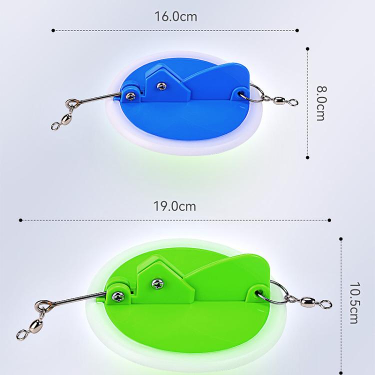 Disco da traina in ABS con connettore luminoso, attrezzatura da pesca, pesca in barca, pesca in acqua salata, accessori, Small Green, Small Orange, Small Dark Blue, Large Green, Large Orange, Large Dark Blue
