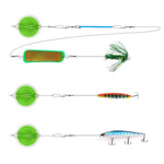 Disco da traina in ABS con connettore luminoso, attrezzatura da pesca, pesca in barca, pesca in acqua salata, accessori, Small Green, Small Orange, Small Dark Blue, Large Green, Large Orange, Large Dark Blue
