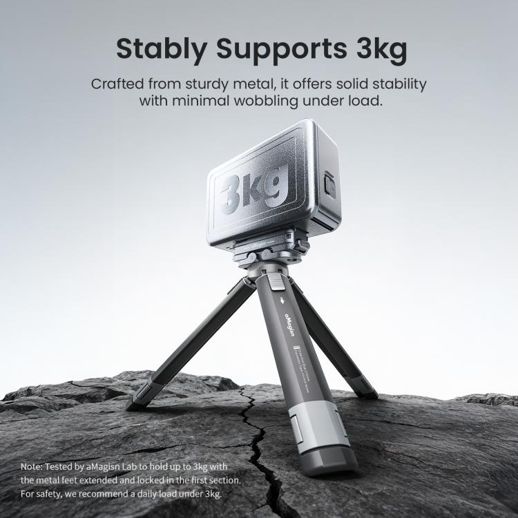 aMagins Treppiede estensibile in metallo per fotocamere sportive, mirrorless e smartphone, AM38