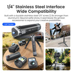 aMagins Treppiede estensibile in metallo per fotocamere sportive, mirrorless e smartphone, AM38
