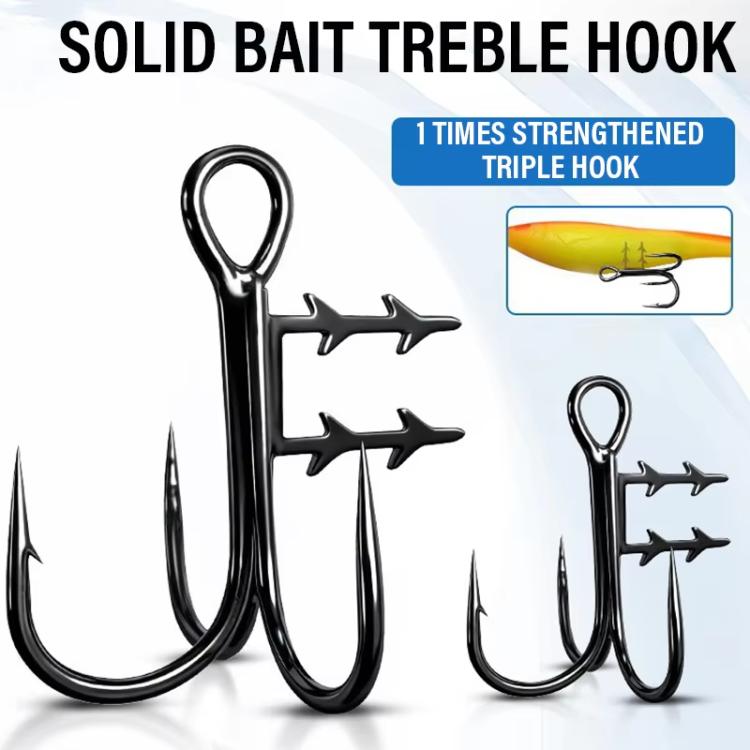 2 pezzi 36H-S Ami tripli per esche morbide con punte porta esca Swimbait T-Trebles Ami a artiglio Stinger, No. 3/0, No. 2/0, No. 1/0, No. 1, No. 2, No. 4, No. 6, No. 8