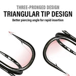 2 pezzi 36H-S Ami tripli per esche morbide con punte porta esca Swimbait T-Trebles Ami a artiglio Stinger, No. 3/0, No. 2/0, No. 1/0, No. 1, No. 2, No. 4, No. 6, No. 8