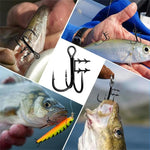 2 pezzi 36H-S Ami tripli per esche morbide con punte porta esca Swimbait T-Trebles Ami a artiglio Stinger, No. 3/0, No. 2/0, No. 1/0, No. 1, No. 2, No. 4, No. 6, No. 8