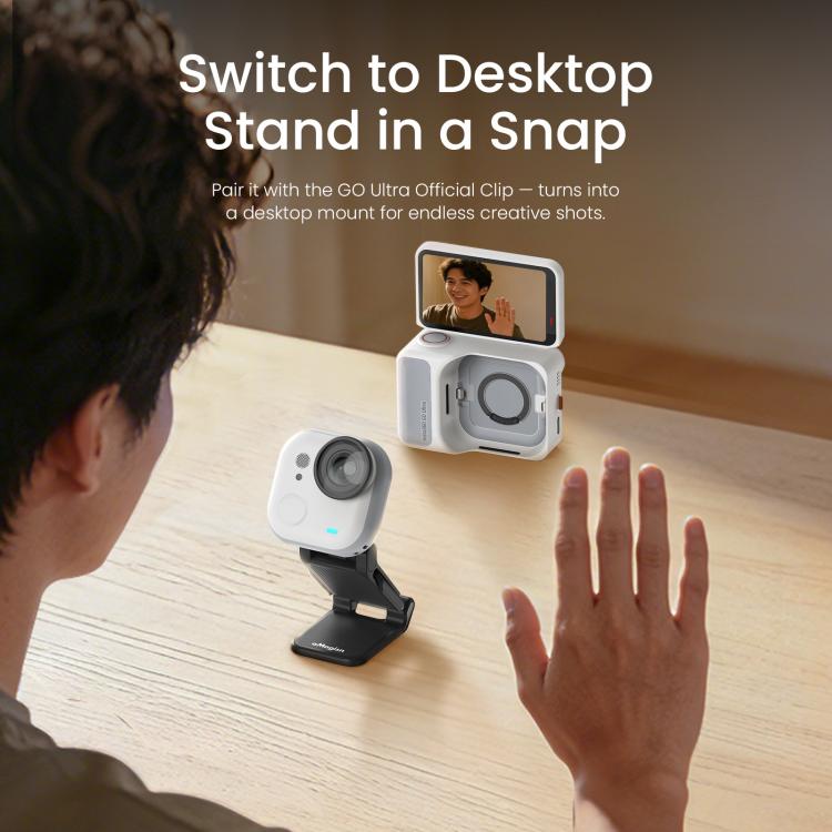 Per Insta360 GO Ultra Supporto magnetico Easy Clip AMagisn con angolo regolabile a 180 gradi per riprese POV flessibili