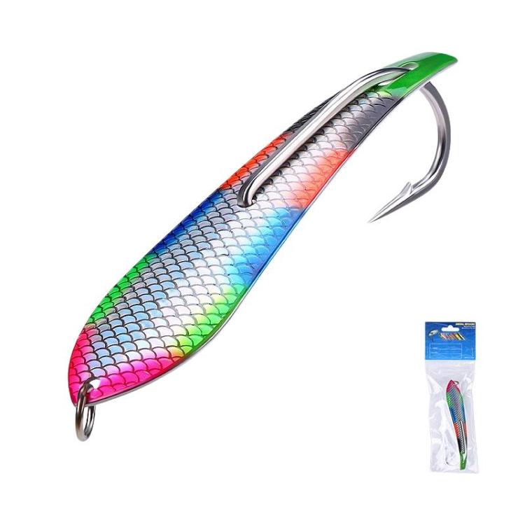 Spinnerbait ad alta visibilità con punta a prua in acciaio inossidabile per pesca d'altura dalla barca.
