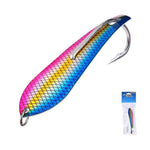 Spinnerbait ad alta visibilità con punta a prua in acciaio inossidabile per pesca d'altura dalla barca.