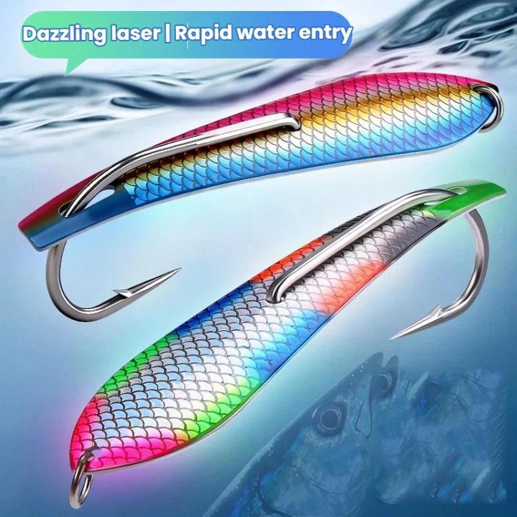 Spinnerbait ad alta visibilità con punta a prua in acciaio inossidabile per pesca d'altura dalla barca.
