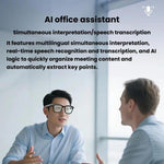 Gli occhiali intelligenti V03-T6 supportano fotocamera da 8 MP, registrazione video, registrazione audio e traduzione tramite IA.