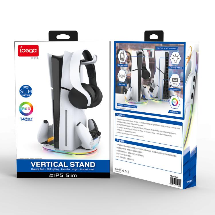 Supporto verticale iPega per PS5 Pro e Slim con ricarica