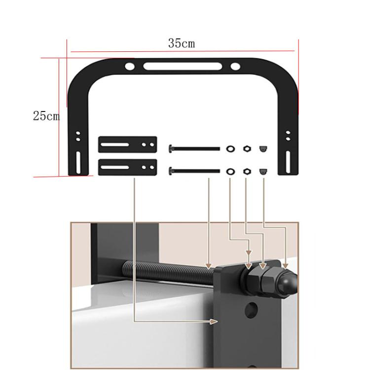 Fermamaterasso in metallo regolabile, antiscivolo, con deflettore., Adjustable Baffle