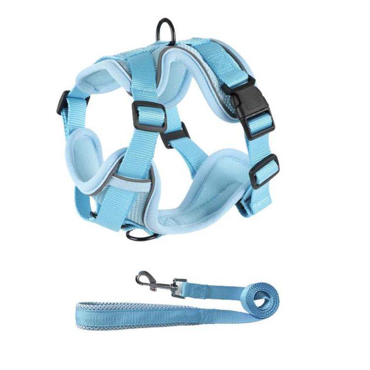 Set composto da pettorina e guinzaglio riflettenti per animali domestici, pettorina traspirante a prova di fuga per cani., S, M, L, XL