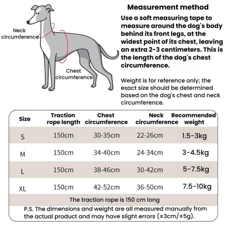 Set composto da pettorina e guinzaglio riflettenti per animali domestici, pettorina traspirante a prova di fuga per cani., S, M, L, XL