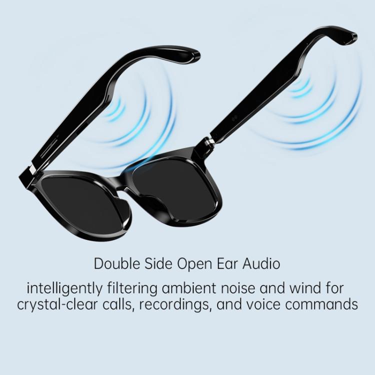 Occhiali intelligenti V6 con protezione UV massima, supporto per chiamate Bluetooth, riproduzione musicale e assistente AI.