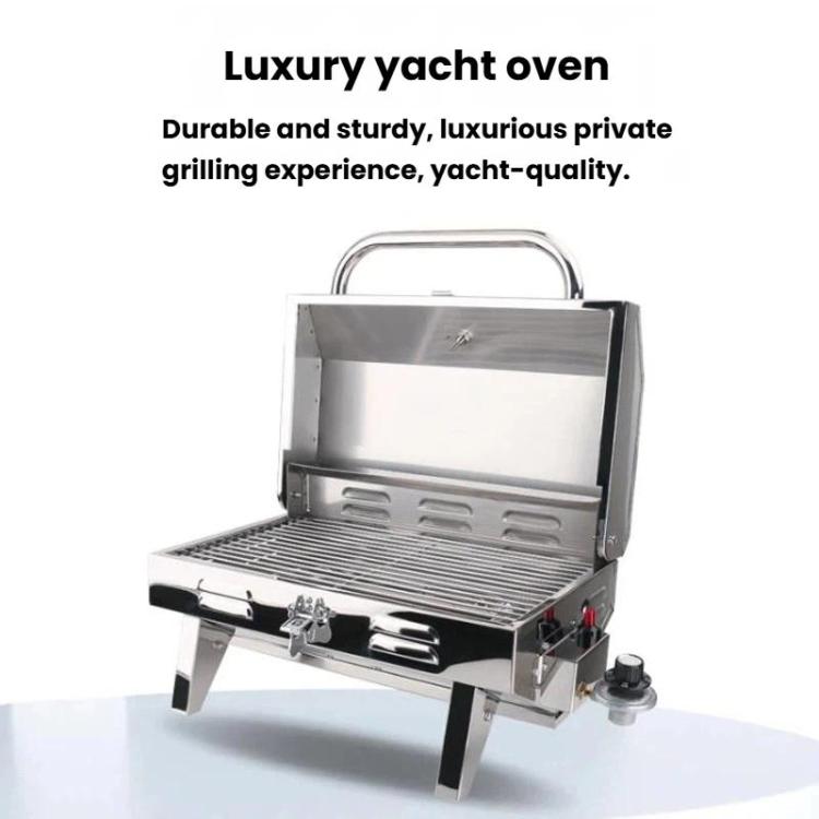 Barbecue da esterno in acciaio inox per yacht e barche, fornello a cartuccia, No Bracket, With Bracket