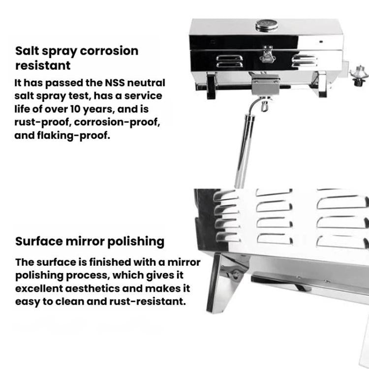 Barbecue da esterno in acciaio inox per yacht e barche, fornello a cartuccia, No Bracket, With Bracket