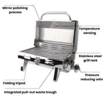 Barbecue da esterno in acciaio inox per yacht e barche, fornello a cartuccia, No Bracket, With Bracket
