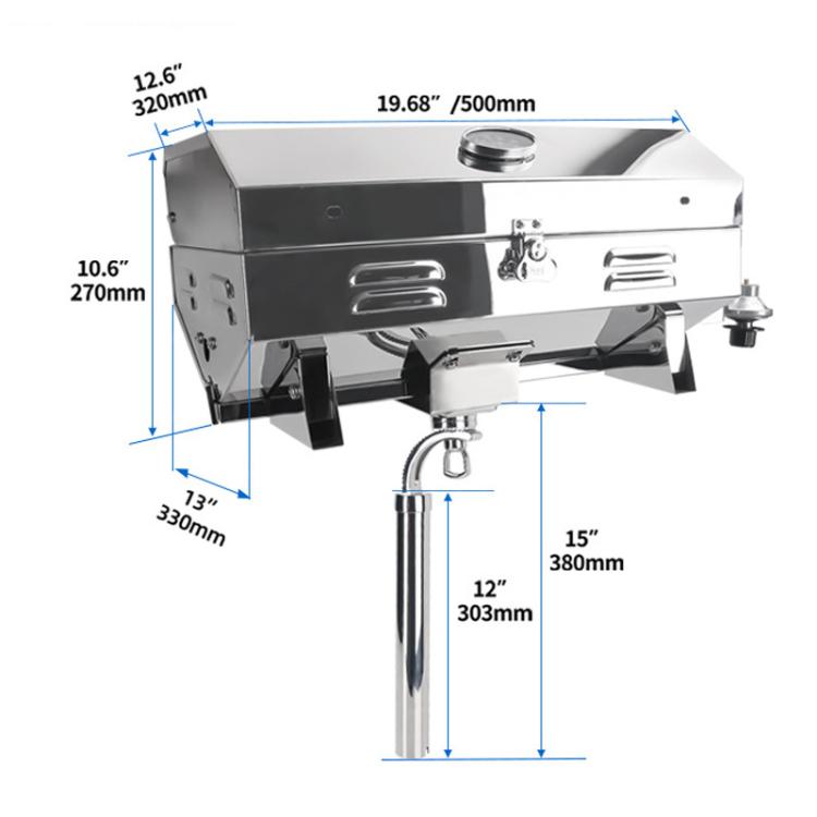 Barbecue da esterno in acciaio inox per yacht e barche, fornello a cartuccia, No Bracket, With Bracket