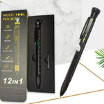 Penna multifunzionale 12 in 1 EDC con luce LED, righello, stilo, apribottiglie e punta magnetica per alleviare l'irrequietezza