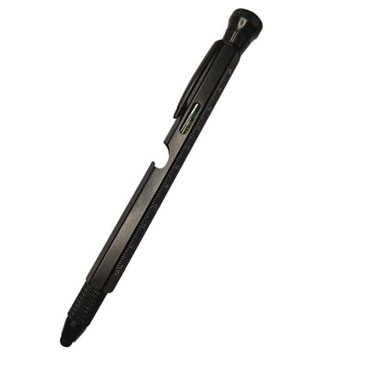 Penna multifunzionale 12 in 1 EDC con luce LED, righello, stilo, apribottiglie e punta magnetica per alleviare l'irrequietezza