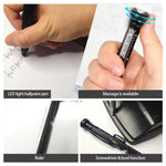 Penna multifunzionale 12 in 1 EDC con luce LED, righello, stilo, apribottiglie e punta magnetica per alleviare l'irrequietezza