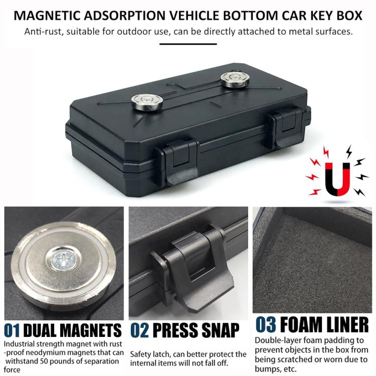 Scatola portaoggetti magnetica portatile per auto 20x14x6cm