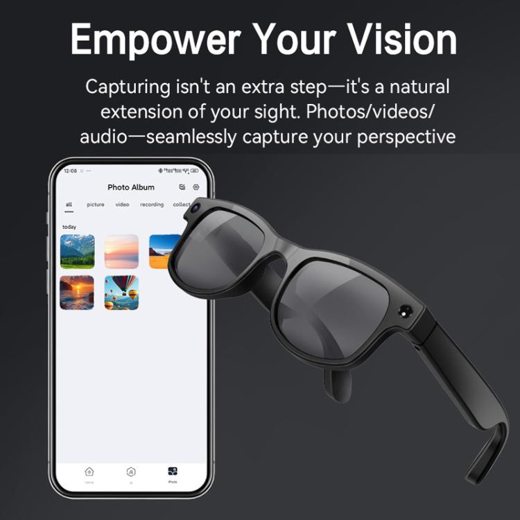 Gli occhiali intelligenti AIMB-G2 supportano una fotocamera da 8 MP, la traduzione tramite IA, il riconoscimento umano e la registrazione audio.