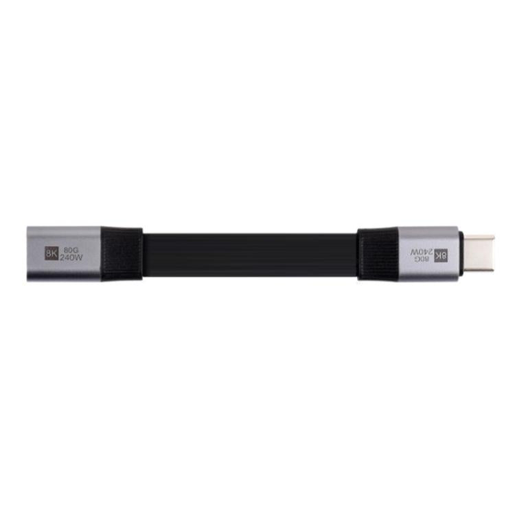 WAVESHARE USB4 V2.0 Type-C Extension Cable 80Gbps High-Definition Video Transmission, Straight Head, 90-Degree Bend Head