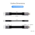 WAVESHARE USB4 V2.0 Type-C Extension Cable 80Gbps High-Definition Video Transmission, Straight Head, 90-Degree Bend Head