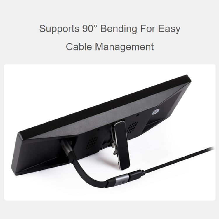 WAVESHARE USB4 V2.0 Type-C Extension Cable 80Gbps High-Definition Video Transmission, Straight Head, 90-Degree Bend Head