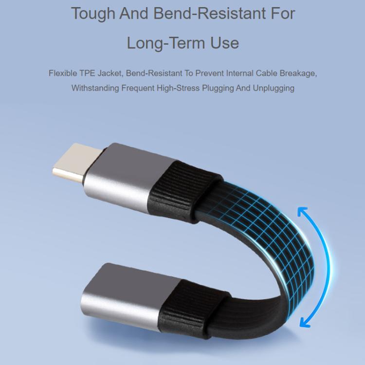 WAVESHARE USB4 V2.0 Type-C Extension Cable 80Gbps High-Definition Video Transmission, Straight Head, 90-Degree Bend Head