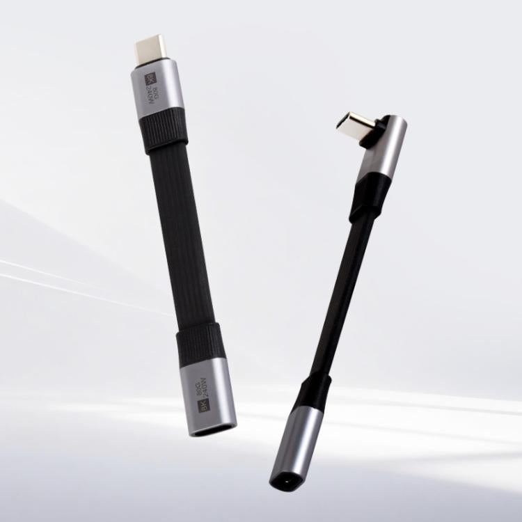 WAVESHARE USB4 V2.0 Type-C Extension Cable 80Gbps High-Definition Video Transmission, Straight Head, 90-Degree Bend Head