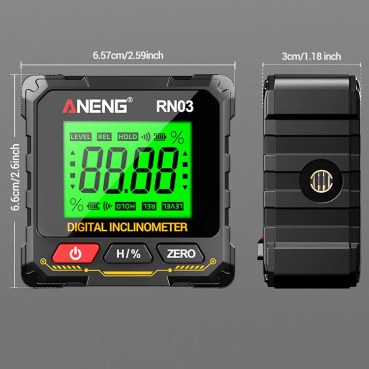 ANENG Inclinometro magnetico con display digitale e livella laser, RN03