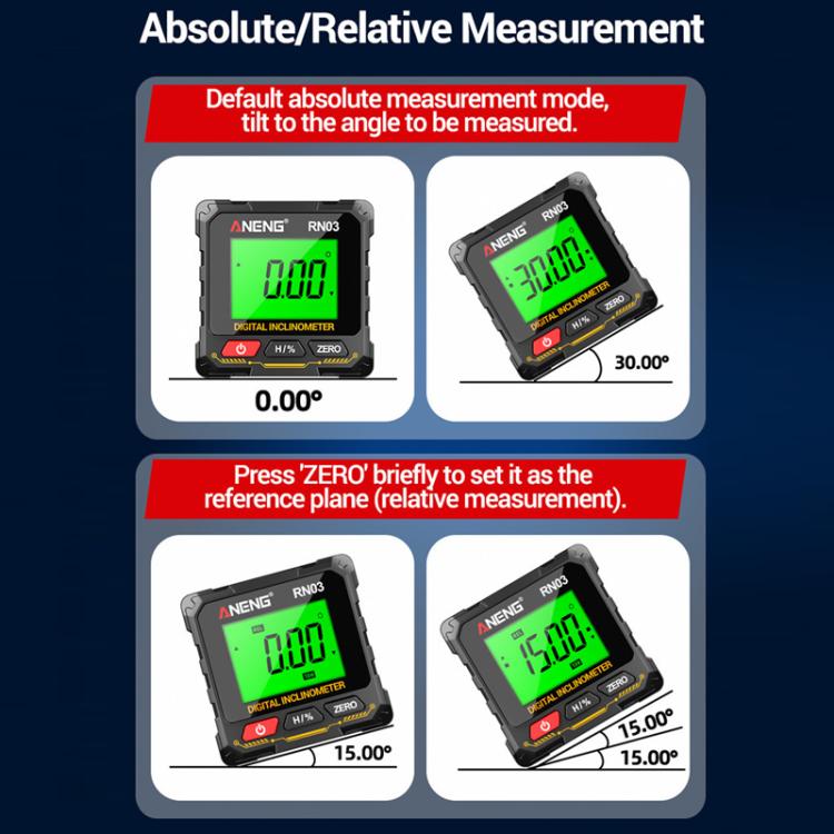 ANENG Inclinometro magnetico con display digitale e livella laser, RN03