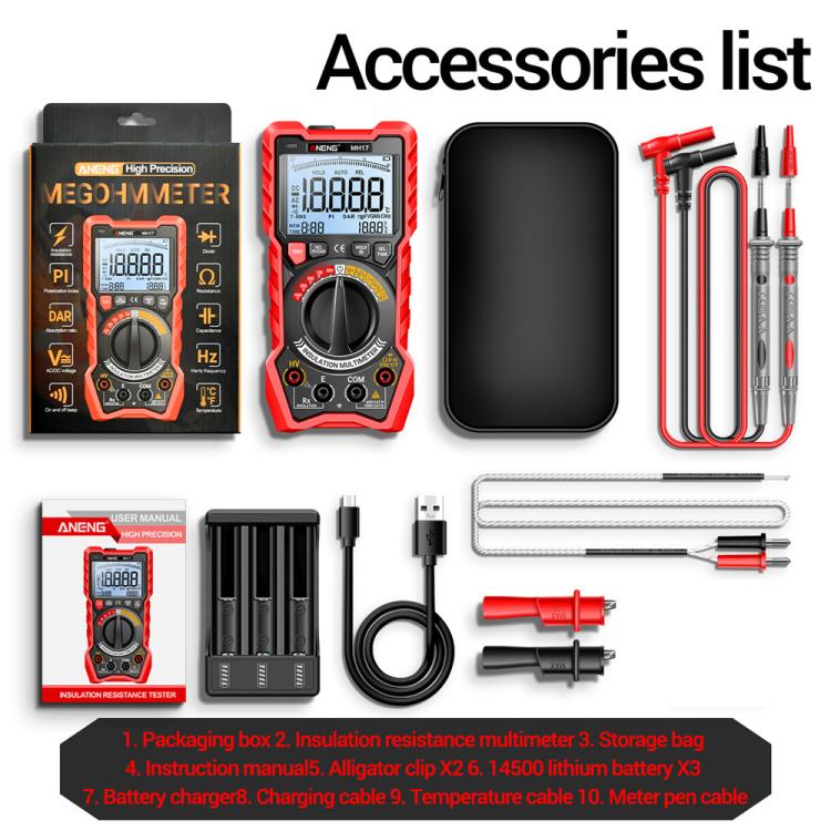 Tester isolamento digitale ANENG MH17 1000V