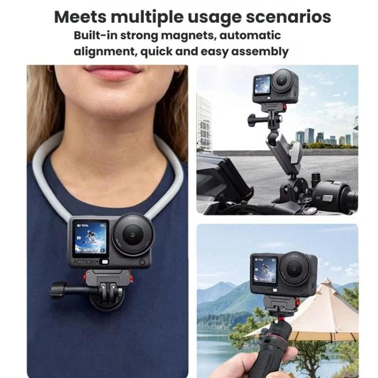 Supporto magnetico girevole a sgancio rapido in lega di alluminio per action camera, For Osmo Action 5 Pro / 4 / 3, For Osmo Action 6 / Nano