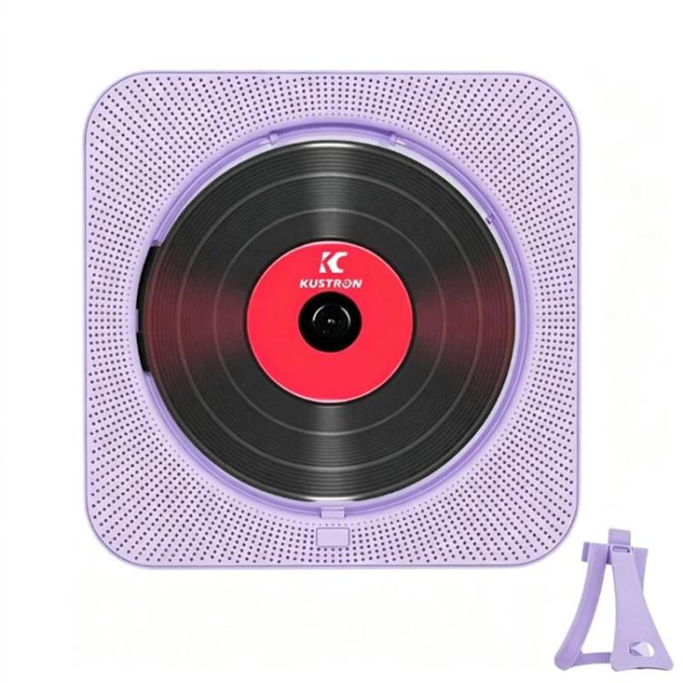 KUSTRON Home Wall-Mounted Rechargeable CD Player Bluetooth Speaker Music Player With Cover, US Plug, EU Plug, UK Plug, AU Plug