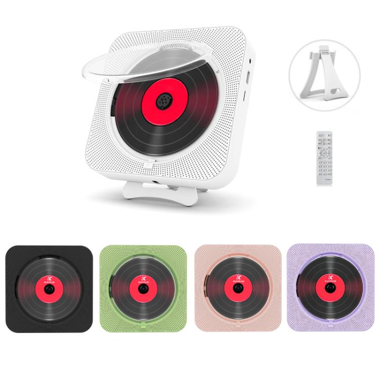 KUSTRON Home Wall-Mounted Rechargeable CD Player Bluetooth Speaker Music Player With Cover, US Plug, EU Plug, UK Plug, AU Plug