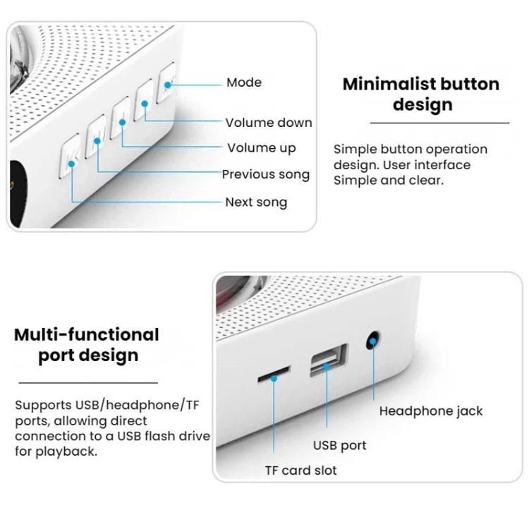 Lettore CD ricaricabile da parete con Bluetooth e custodia