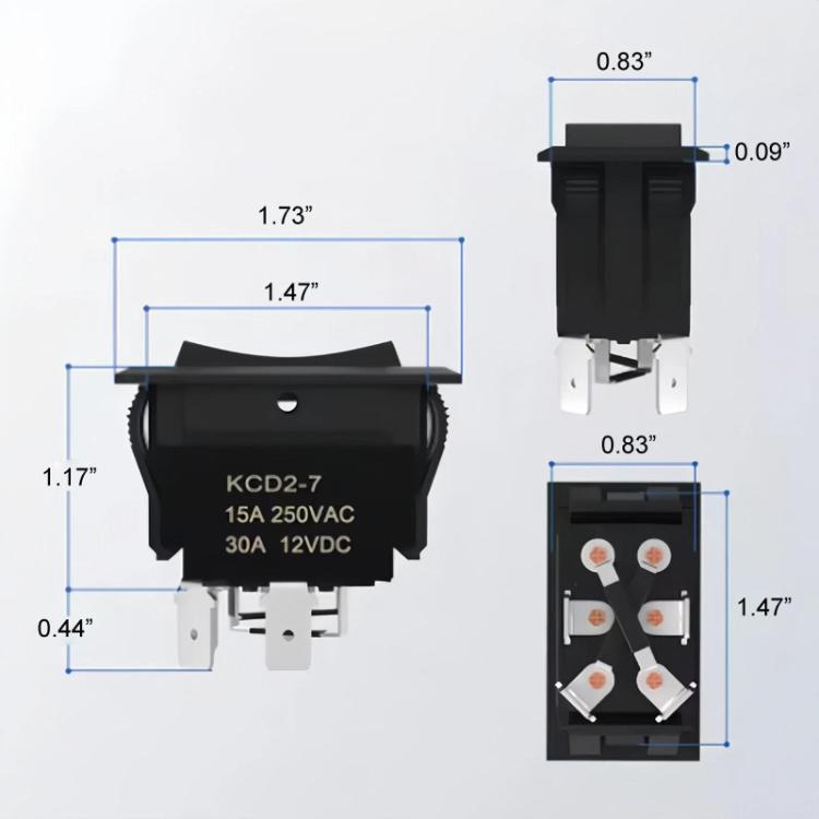 Interruttore a bilanciere 4 pin con doppio reset per auto modific