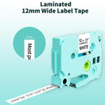 Nastro per stampante Phomemo da 12 mm x 8 m compatibile con le stampanti di etichette P3200/E1000/D1000, TP-BK, WH-BK, RD-BK, BL-BK, YL-BK, GN-BK, SL-BK, GD-BK, TB-BK, WH-RD, WH-BL, TP-WH, BK-WH, RD-WH, BL-WH, TB-WH, LP-BK, CBL-WH-BK, CBL-YL-BK, CBL-GN...