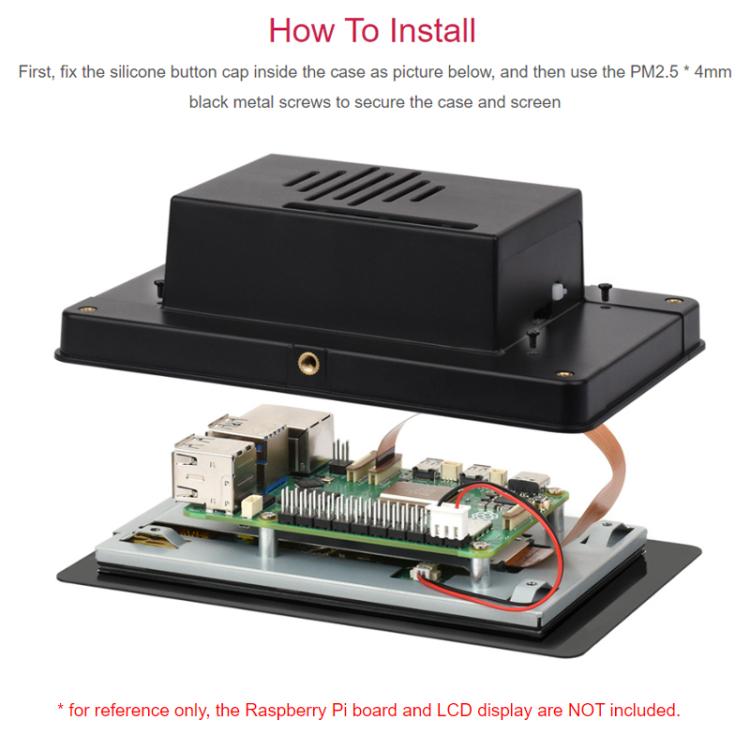 Custodia per Raspberry Pi 5 e display touchscreen 5 pollici